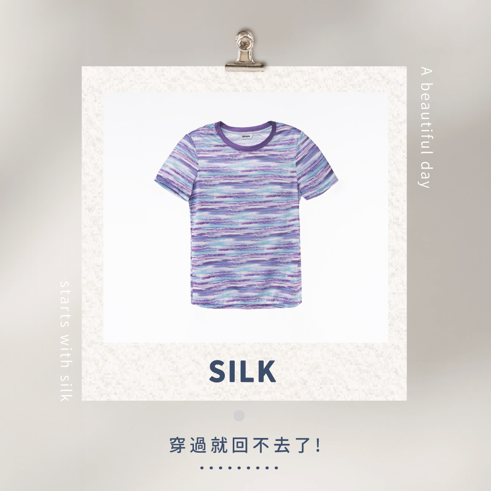 蠶絲上衣,上衣,圓領,短袖,吸濕排汗,吸濕排汗衣