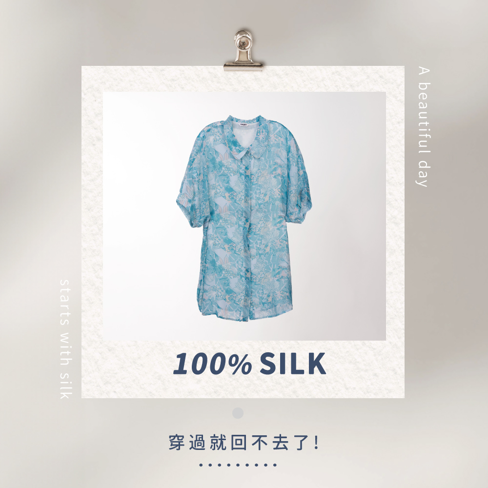 蠶絲上衣,喬其紗,上衣,五分袖上衣,吸濕排汗,吸濕排汗衣