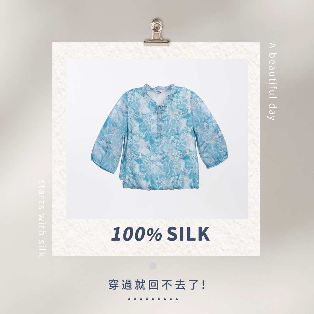 蠶絲上衣,喬其紗,上衣,七分袖上衣,吸濕排汗,吸濕排汗衣