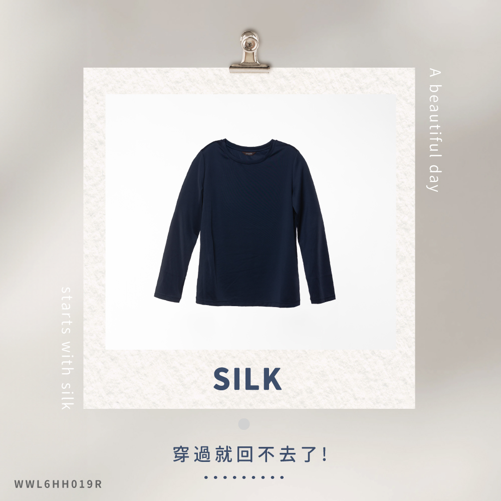 蠶絲上衣,上衣,長袖上衣,長袖,圓領,吸濕排汗,吸濕排汗衣