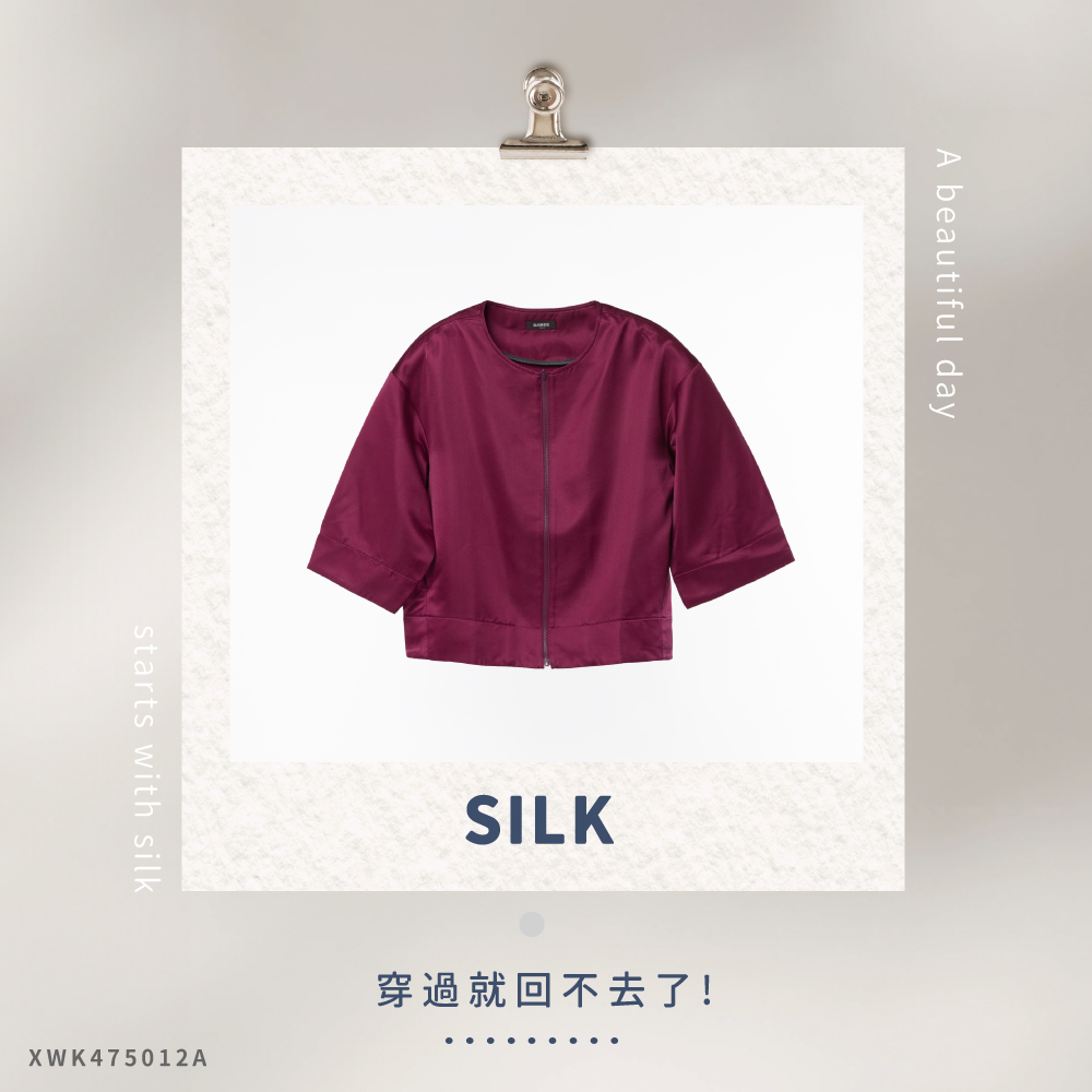 蠶絲上衣,外套,七分袖,吸濕排汗,吸濕排汗衣